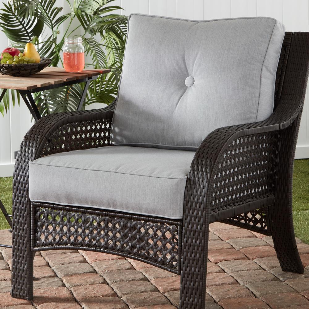 Greendale Home Fashions Outdoor Deep Seat Sunbrella Fabric Cushion Set, Granite
