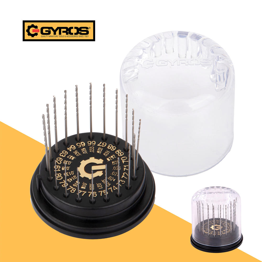Gyros Carbon Steel Wire Gauge Drill Bit 20 Piece Set| with Convenient Clear Dome Storage Case (45-12010)