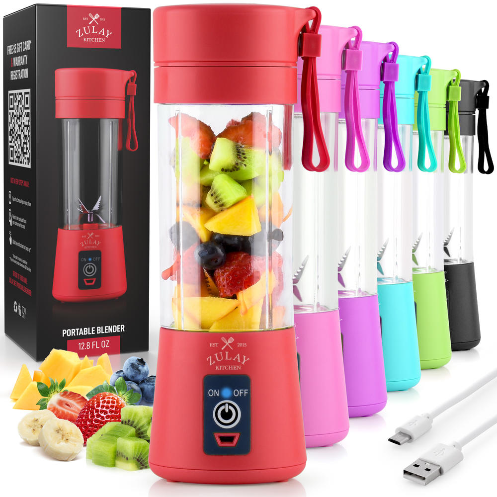 Zulay Kitchen Portable Blenders For Shakes And Smoothies - USB Rechargeable Personal Travel Smoothie Blender