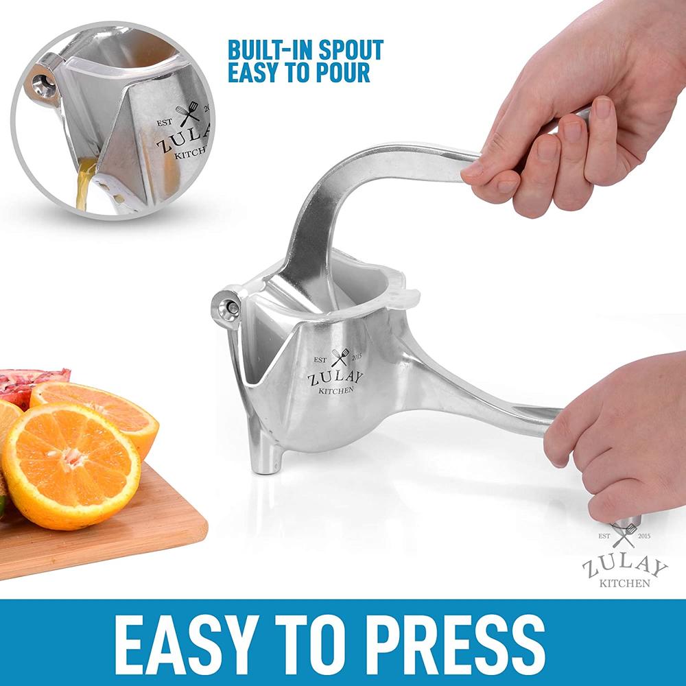 Zulay Kitchen Pomegranate Manual Juicer - Heavy Duty Juice Press Squeezer with Detachable Lever & Removable Strainer