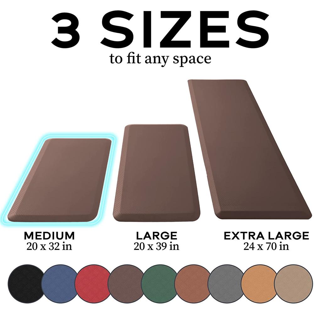 Zulay Home Large 20 x 32 Inch Anti Fatigue Floor Mat - 3/4 Inch Thick Cushioned Kitchen Mats for Standing