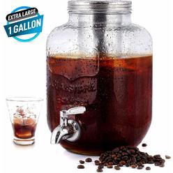 Zulay Kitchen Cold Brew Coffee Maker with Shock-Resistant Glass Carafe, Stainless Steel Mesh Filter and Non-Slip Silicone Base