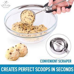 Ice Cream Scoops Set Of 3, Cookie Scoop For Baking Stainless Steel With  Anti Slip Rubber