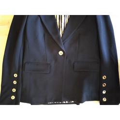 Dennis Basso Luxe Crepe Blazer with Button-Up Sleeve Detail BLACK Size 4