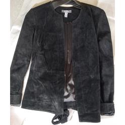 Lisa Rinna Collection Short Suede Jacket BLACK SIZE 6