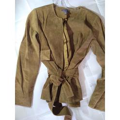 Lisa Rinna Collection Short Suede Jacket CAMEL SIZE 4