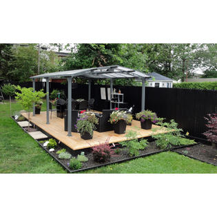 Gazebo Penguin 455006 32 Acay Carport With Gutter Slate