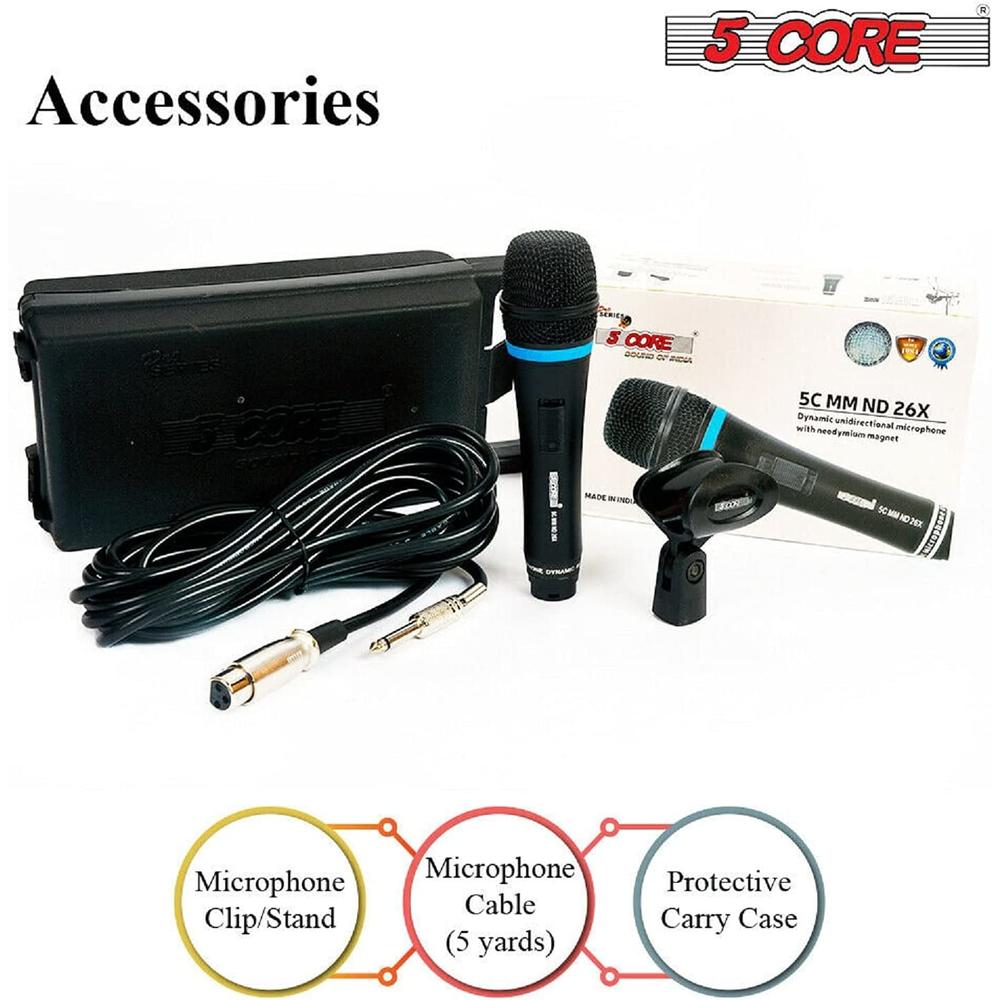 5 Core Dynamic Microphone Cardioid Microphone Unidirectional Handheld Mic XLR Karaoke Microphone