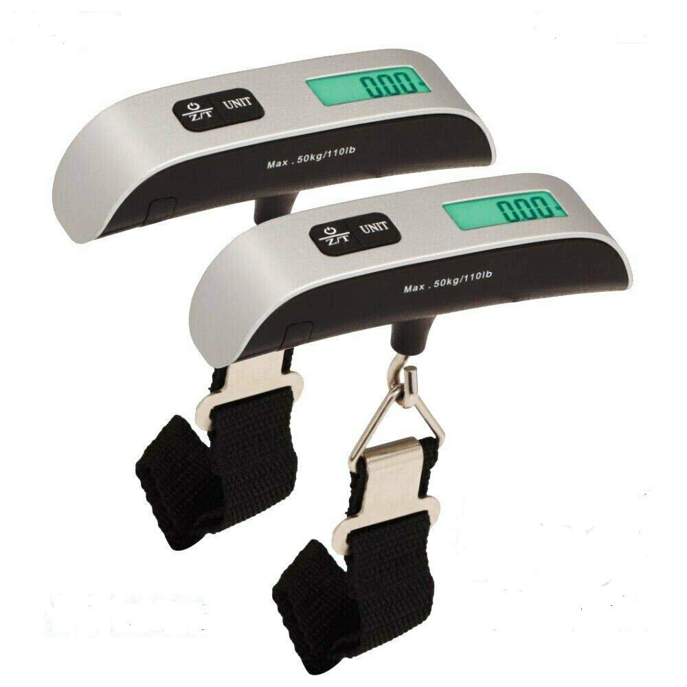 2-Pack Luggage Scale 110lb 50kg Portable Travel LCD Digital