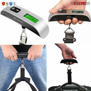 Digital Luggage Scale, Hanging Baggage Scale with Backlit LCD Display,  Travel We