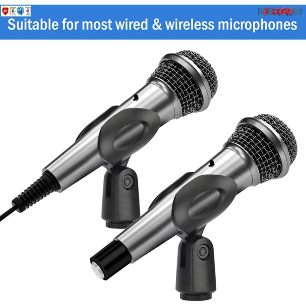 5 Core Microphone Clip Holder for Mic Stand Universal Adjustable Mic Clip Suitable for Handheld Microphones 3-Pack MC 03 3PCS
