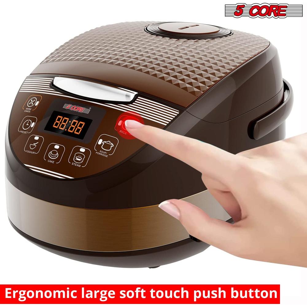 5 Core 5.3Qt Asian Rice Cooker Digital Programmable 15-in-1 Ergonomic Large soft Touch push button Electric Multi Cooker