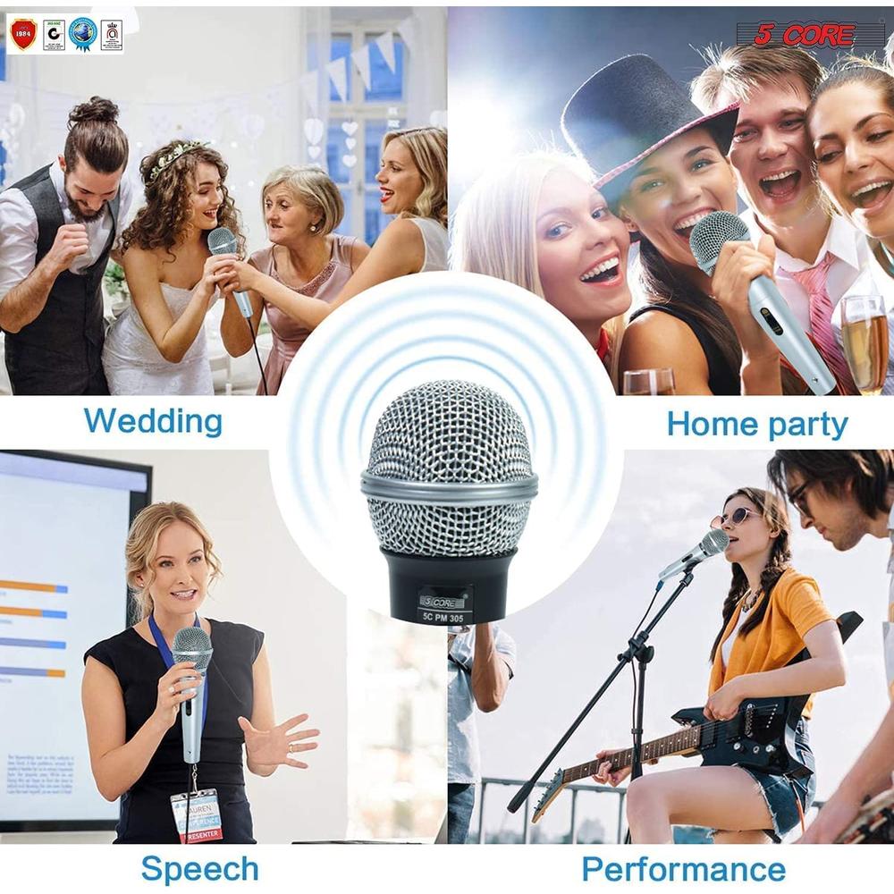 5 Core Dynamic Microphone Cardioid Microphone Unidirectional Handheld Mic Xlr Karaoke Microphone Singing PM 305 3PCS