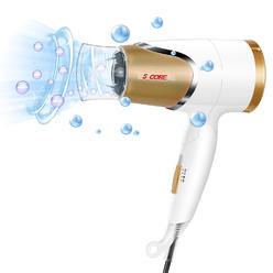 5 Core Hair Dryer White Blow Dryer With Diffuser 450w Compact Handheld Travel Hair Blow Dryer