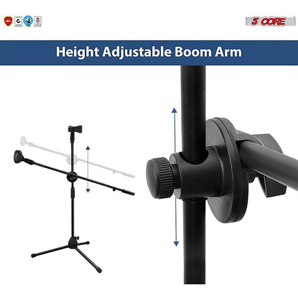 5 Core Microphone Stand - Universal Mic Stand and Height Adjustable Mic Arm Boom Arm MS DBL S 2PCS