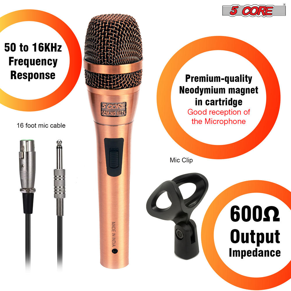 5 Core Microphone Pro Microfono Dynamic Mic XLR Audio Cardiod Vocal ...