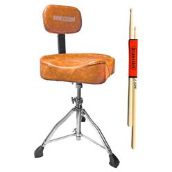 5 Core Drum Throne with Back rest Airlift Chair Height Adjustable Motorcycle Style Heavy Duty Drum Seat