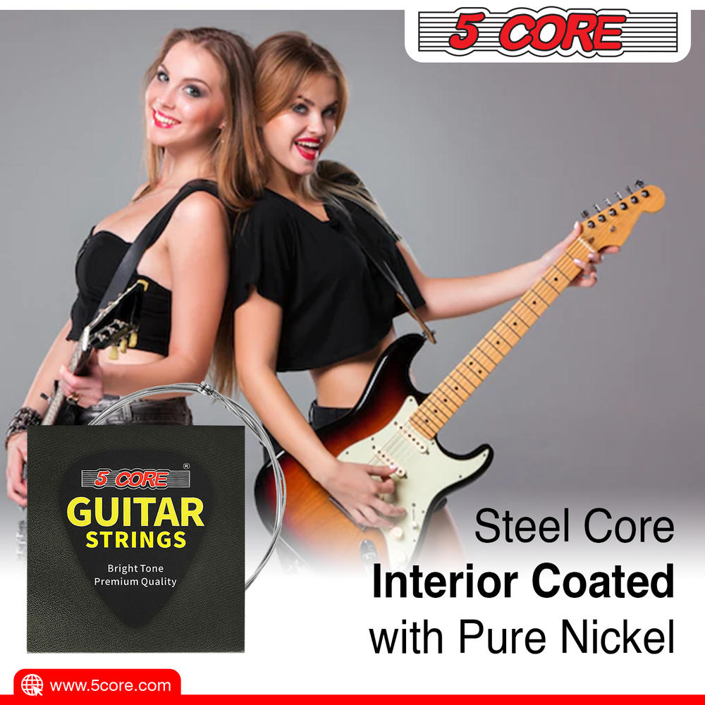 5 Core Electric Guitar Strings, Pure Nickel Guitar Strings .010-.048 Guitar Strings Electric 6 String set