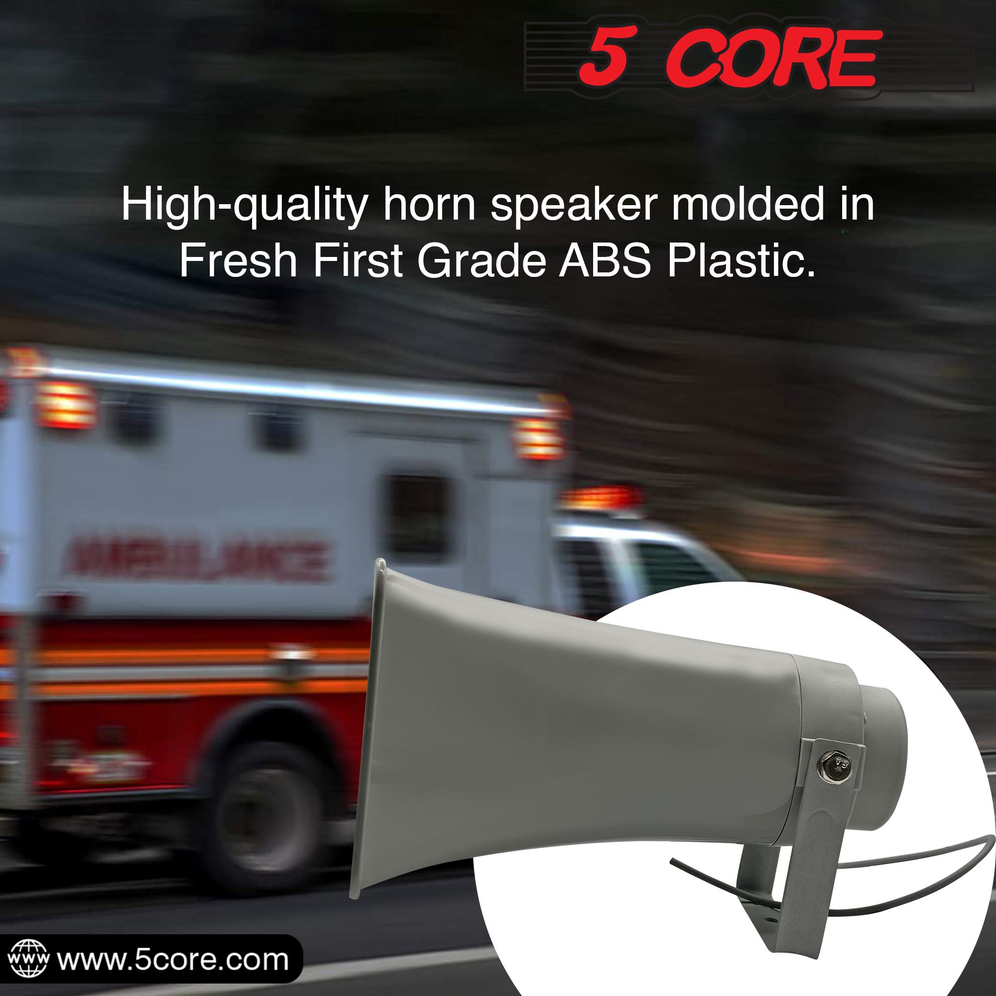 5 Core Outdoor Rectangular PA Power Horn Speaker Waterproof 300mm 35W SUH-300 2Pcs