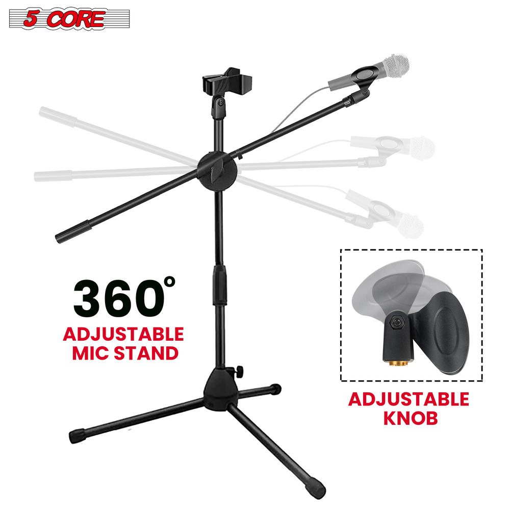 5 Core Microphone Stand - Universal Mic Stand and Height Adjustable Mic Arm Boom Arm MS DBL 4PCS