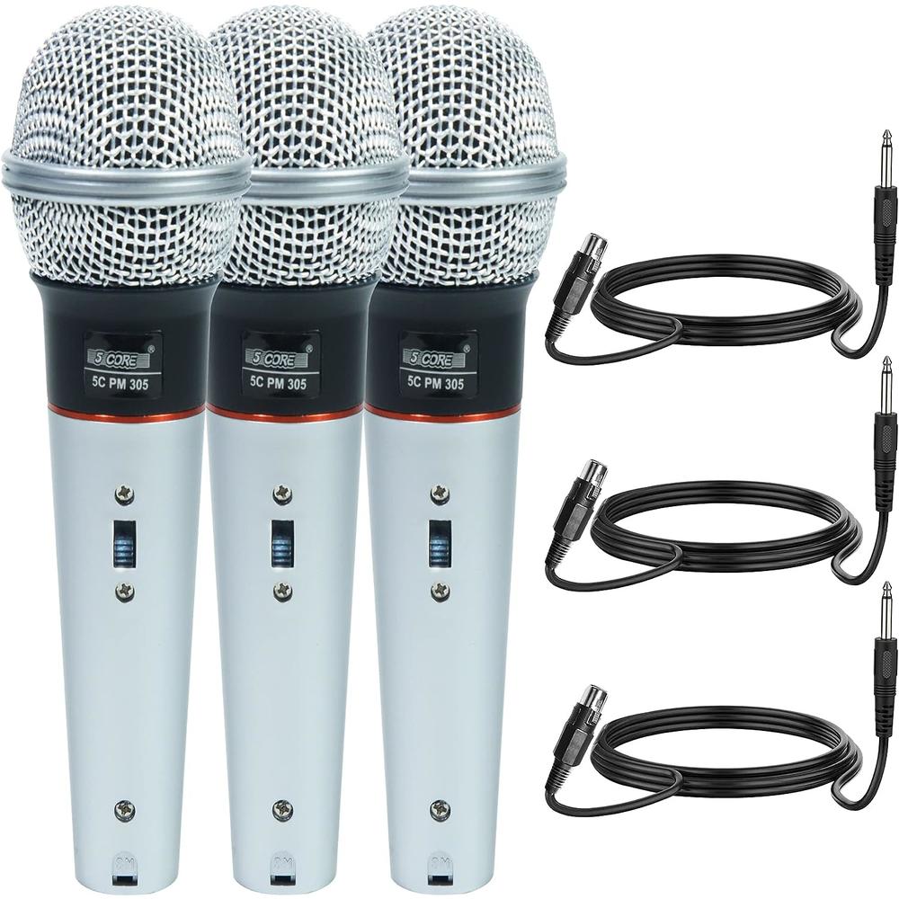 5 Core Dynamic Microphone Cardioid Microphone Unidirectional Handheld Mic Xlr Karaoke Microphone Singing PM 305 3PCS