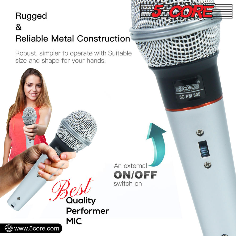 5 Core 2Pcs Professional Microphone Audio Dynamic Cardiod Karaoke Singing Wired Mic Music Recording Karoke Microphone