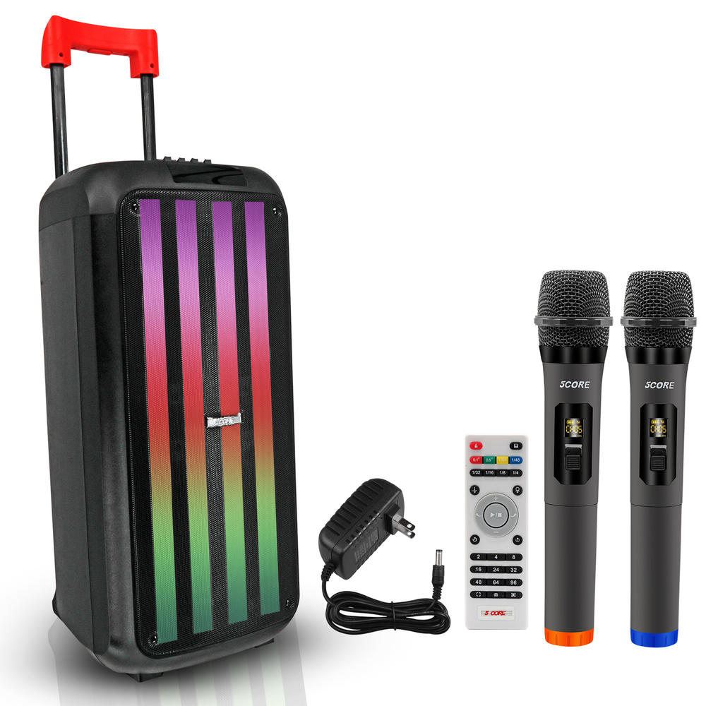 5 Core Bluetooth Speaker Karaoke Machine 8 Inch 2 Way Speaker Portable Singing PA System PLB 8X2 2MIC
