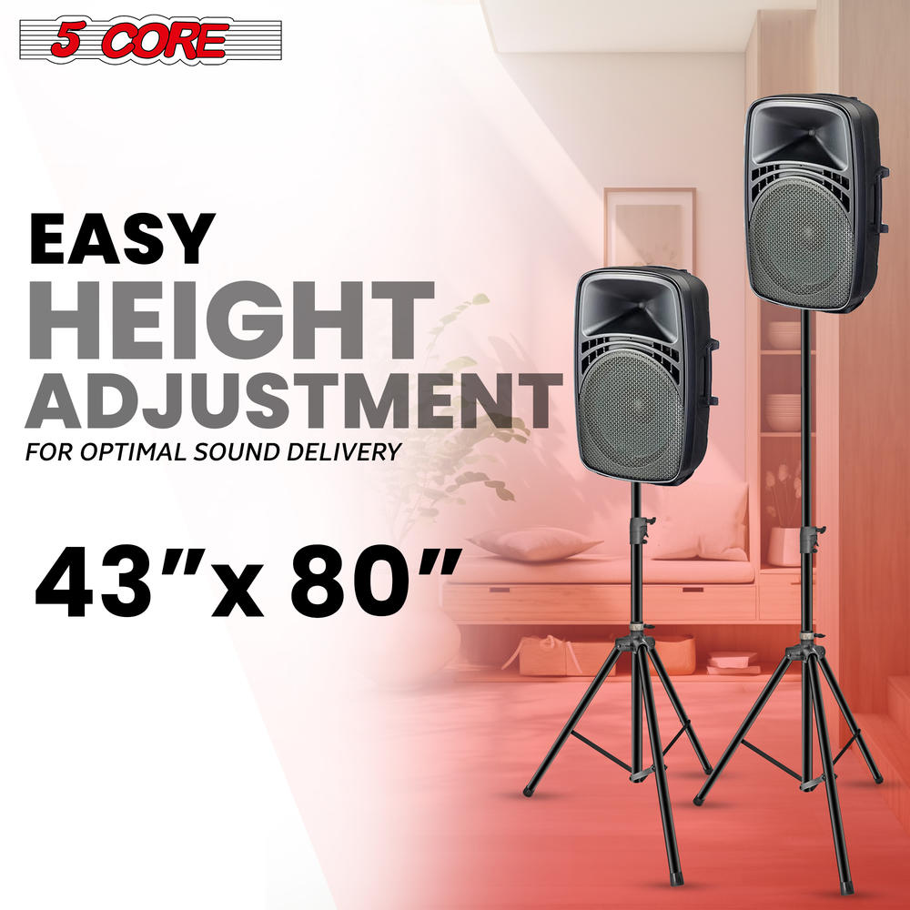 5 Core Air Cushion Speaker Stand Heavy Duty Tripod Hydraulic Speakers Stands Lowering Easy