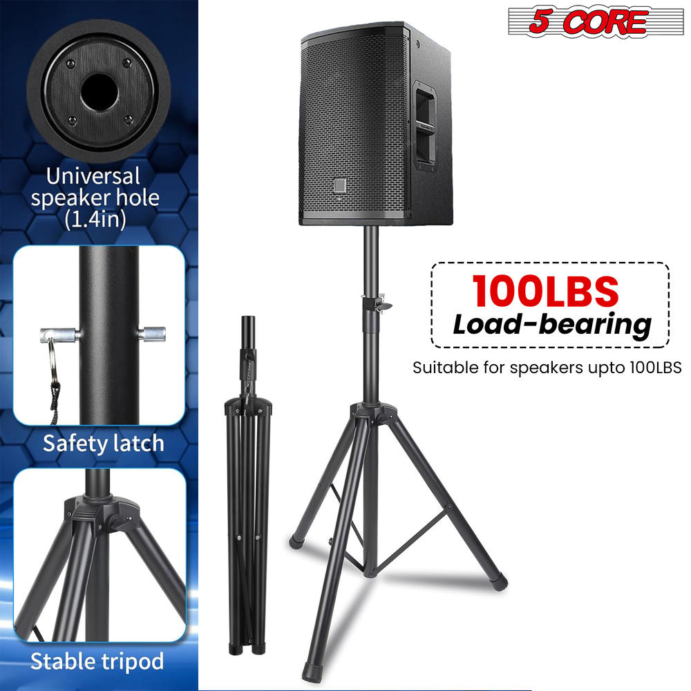 5 Core Speakers Stands 2 Pieces Blue Heavy Duty Height Adjustable Heavy