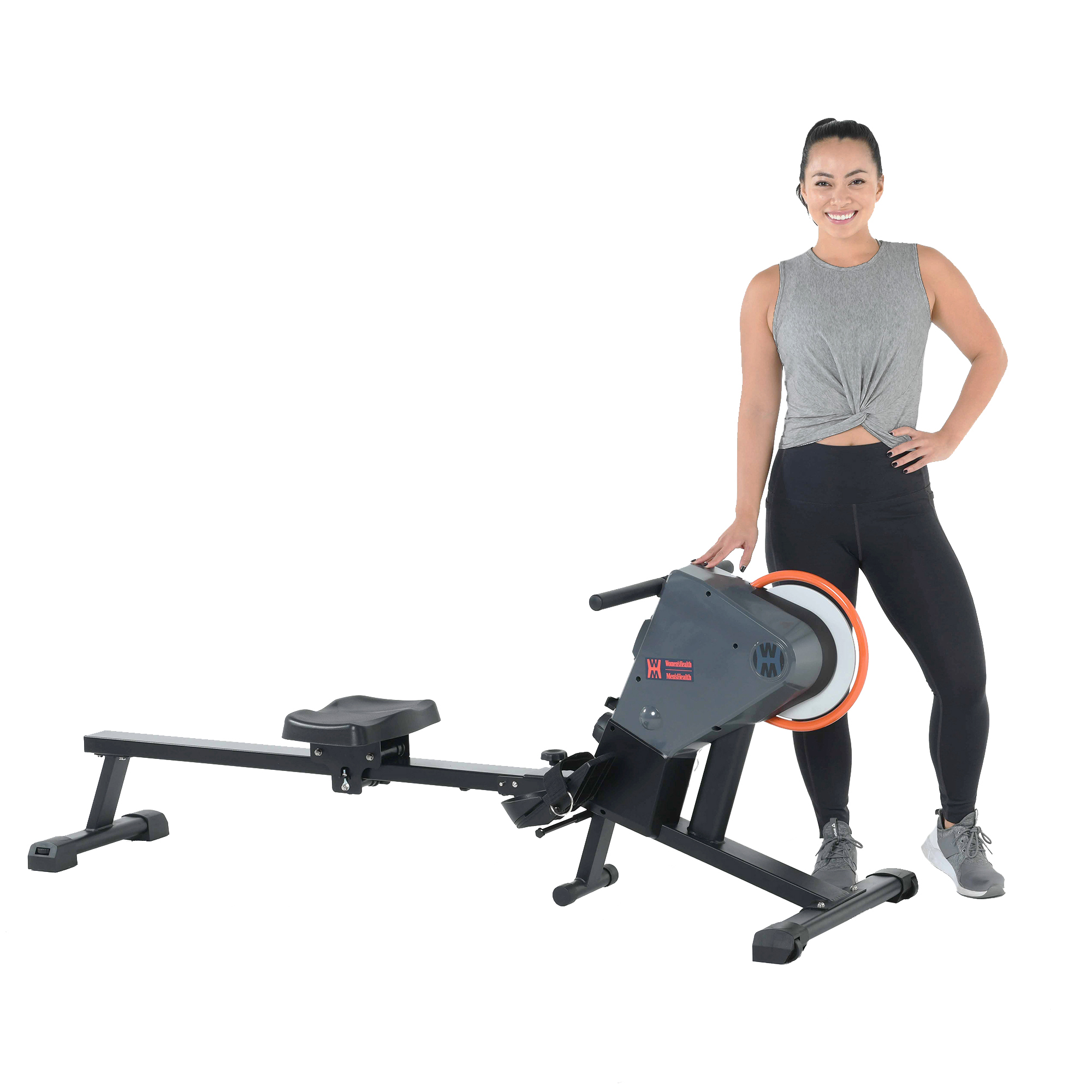 Women's health men's health eclipse magnetic rower with bluetooth connectivity and chest belt clearance