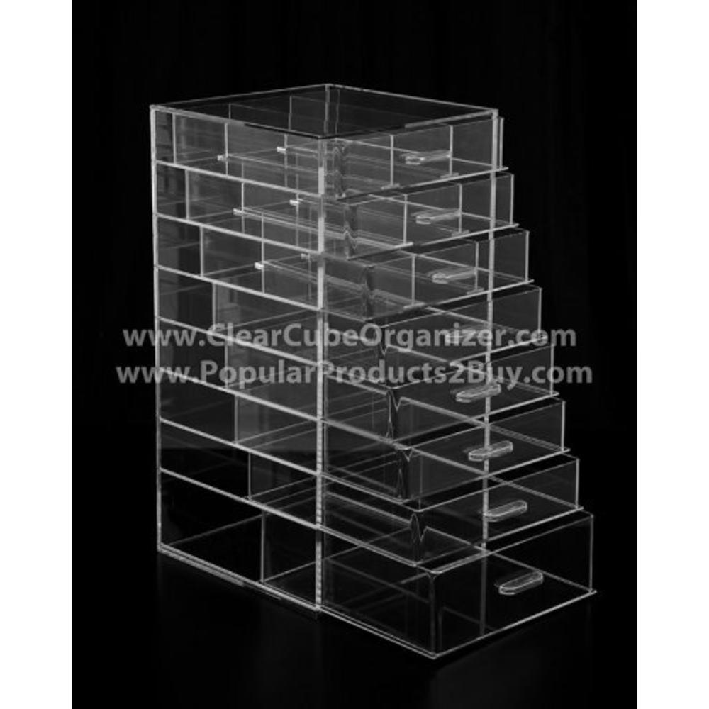 Displays2buy 8 Pull Out drawers Clear Cube Acrylic Organizer