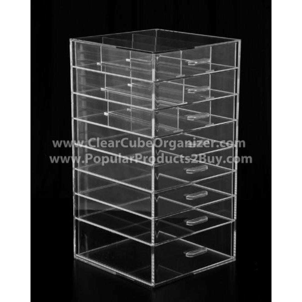 Displays2buy 8 Pull Out drawers Clear Cube Acrylic Organizer