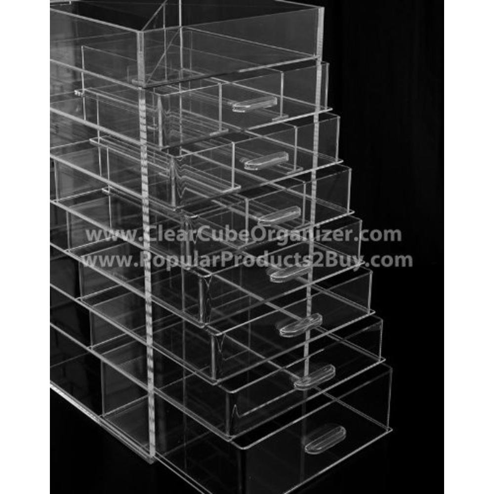 Displays2buy 7 drawers plus one w/lid Acrylic Cube Makeup Organizer