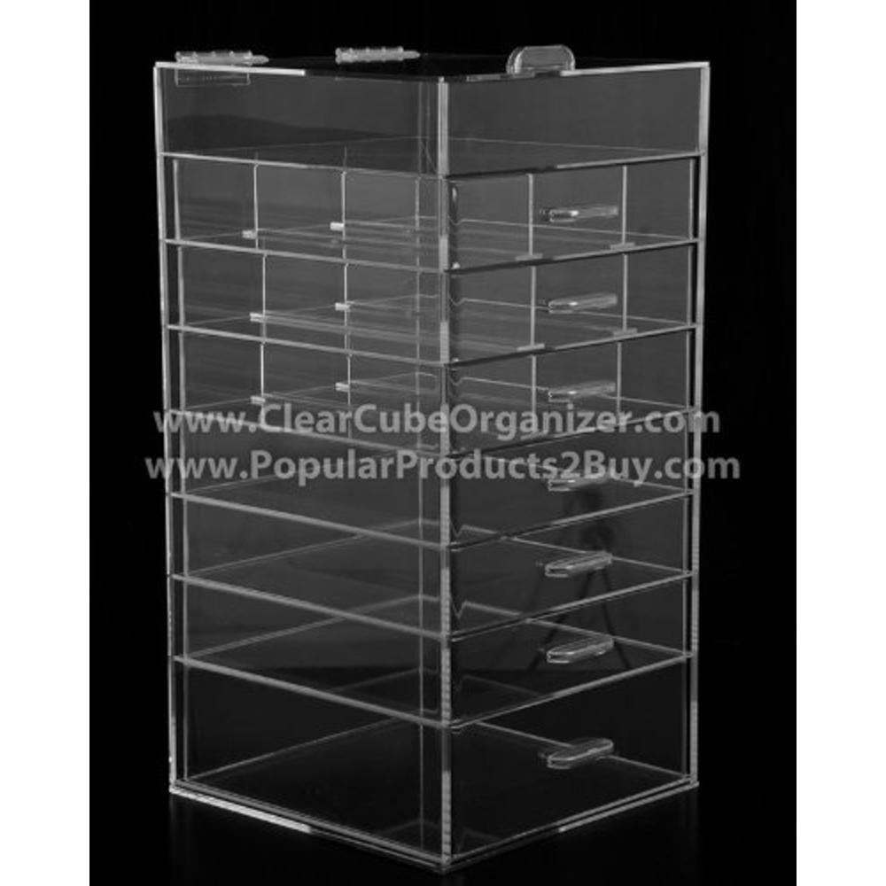 Displays2buy 7 drawers plus one w/lid Acrylic Cube Makeup Organizer