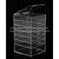 Displays2buy 6 drawers plus one w/lid Acrylic Cube Makeup Organizer