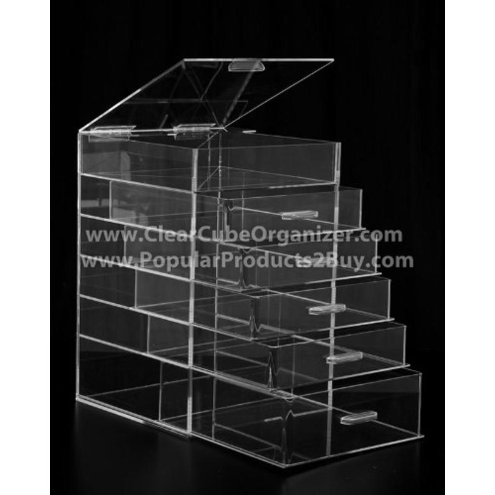 Displays2buy 5 drawers plus one w/lid Acrylic Cube Organizer