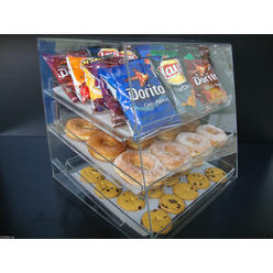 Displays2buy Acrylic Case w/3 trays Pastry Bakery Donut Bagels Cookie