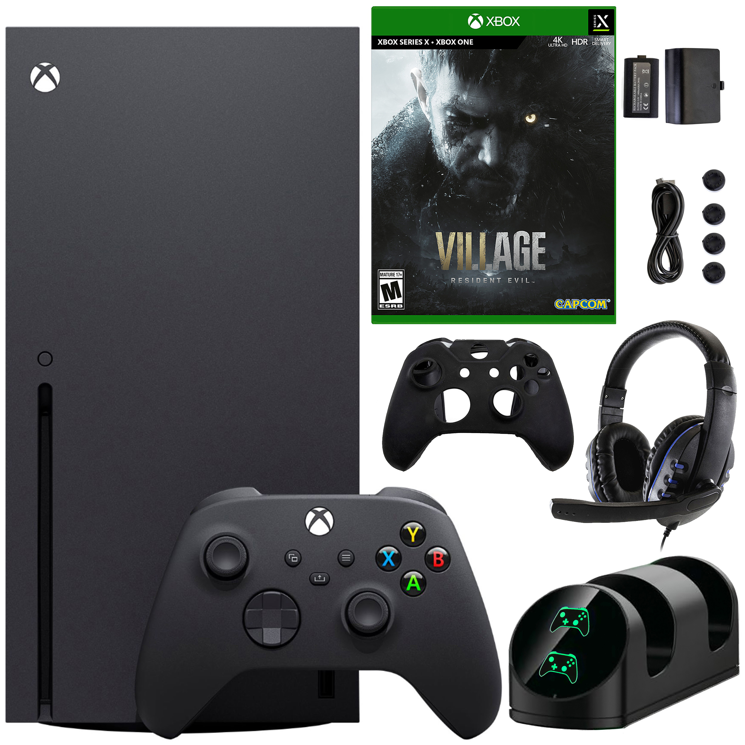 Microsoft Xbox Series X 1TB Console with Accessories Kit and Resident Evil:  Village Game