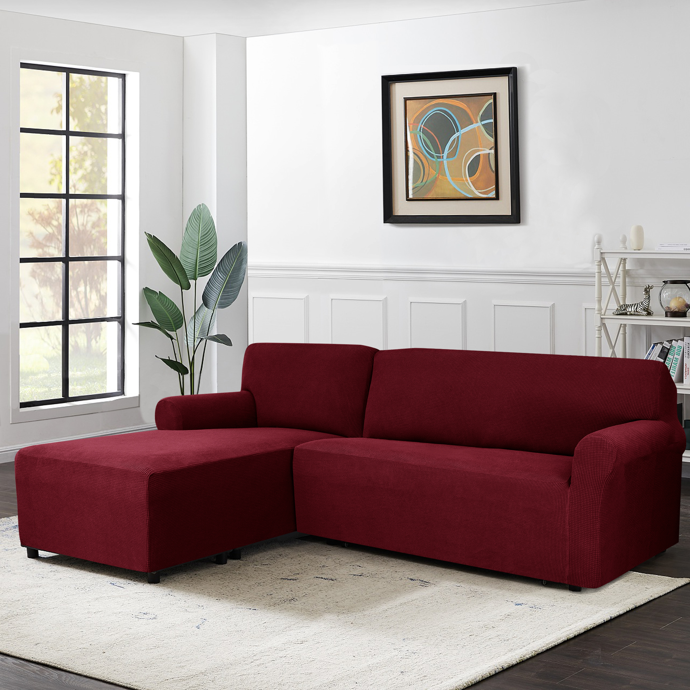L-shaped Elastic Sofa Cover Sets Comfortable Corner Sofa Slipcover Protector 