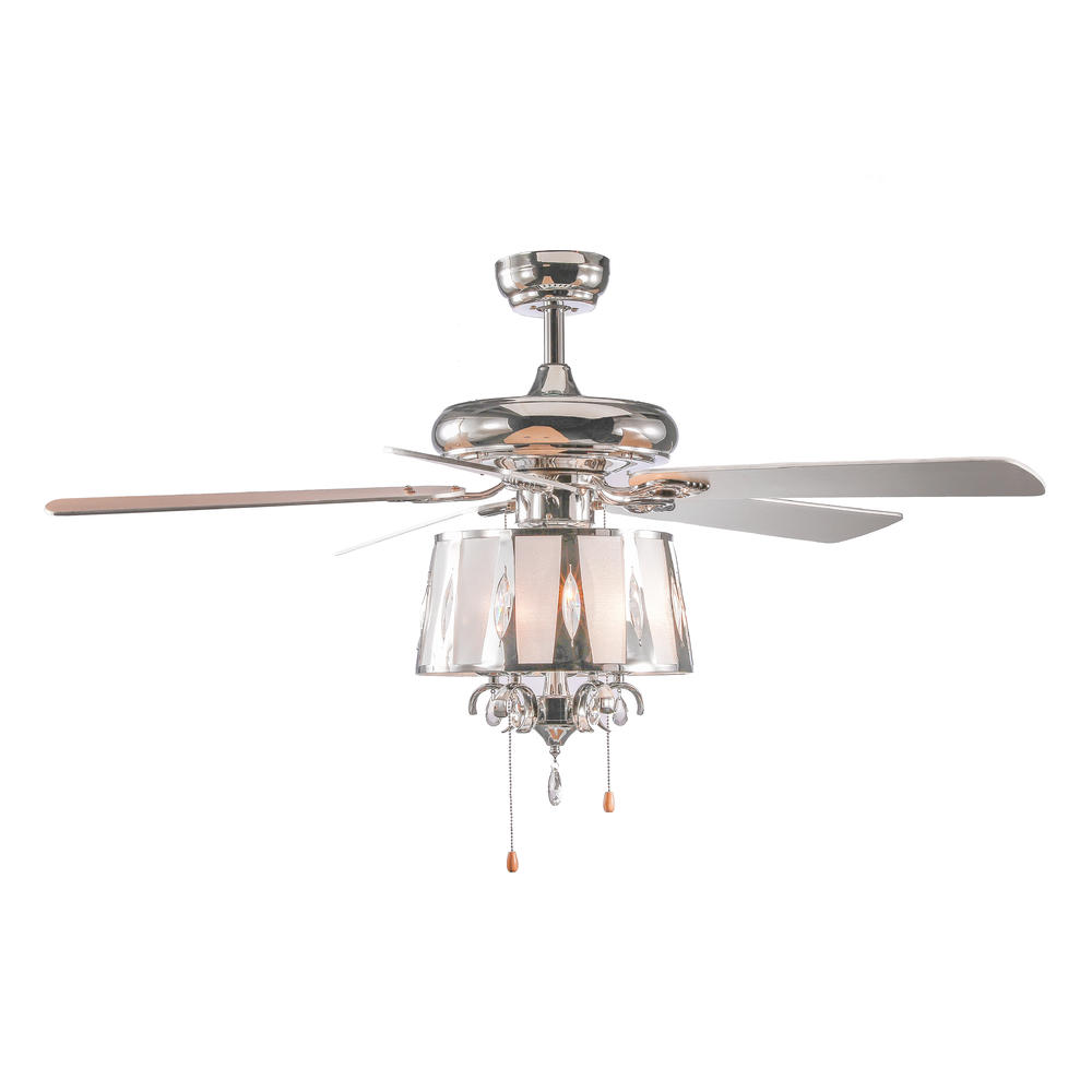 Treehouse NY 52" Aries 5 - Blade Chandelier Ceiling Fan with Pull Chain and Light Kit Included