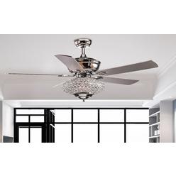 Treehouse NY 52" Capricorn 5 - Blade Crystal Ceiling Fan with Remote Control and Light Kit Included
