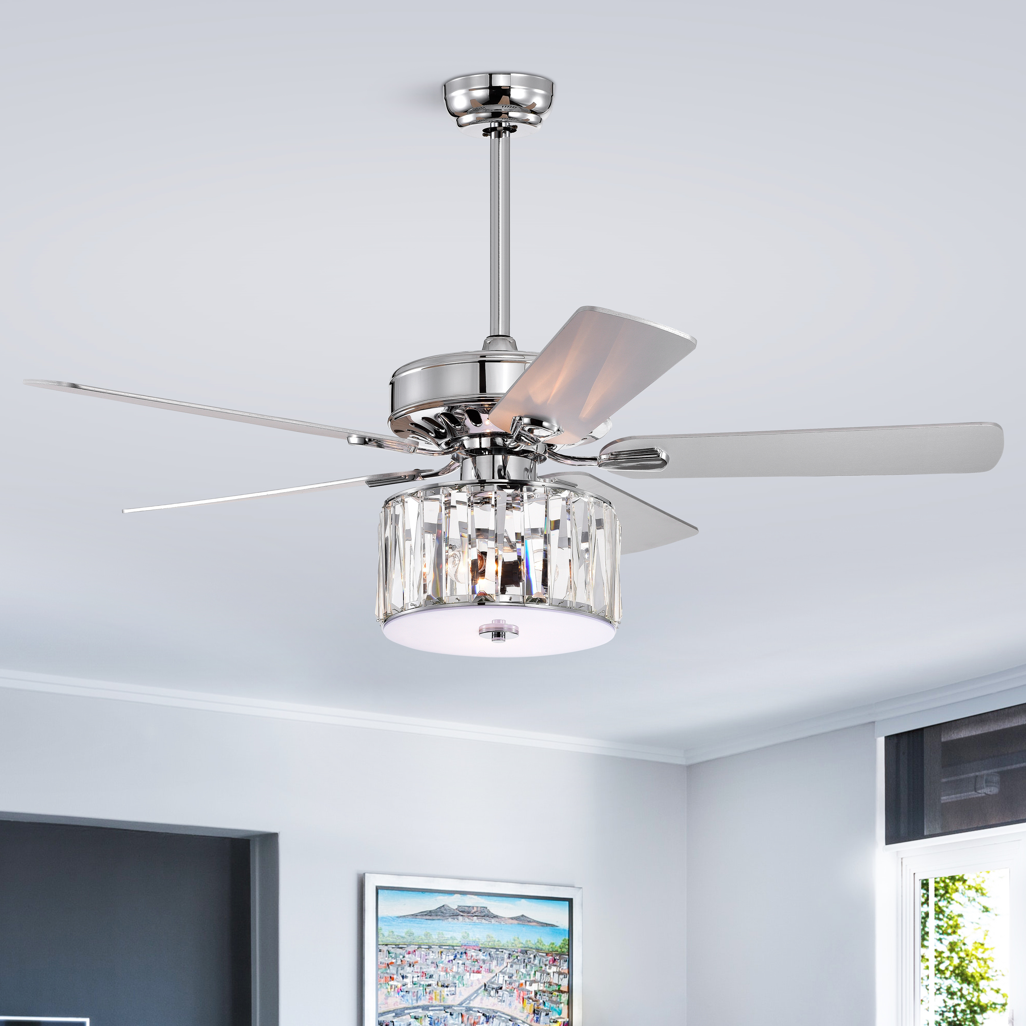 Crystal Chandelier Ceiling Fan Light Kits