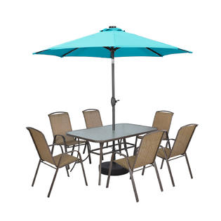 Ainfox Sa Ob Otu004bl 10ft Patio Umbrella With Solar Led Light Crank Manual Tilt Fade Resistant Water Proof Without Base