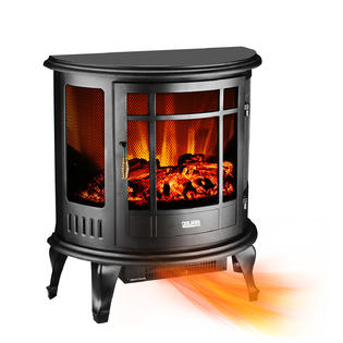 Ainfox HA-HT018 1500W Electric Portable Fireplace Heater Stove Freestanding  Black