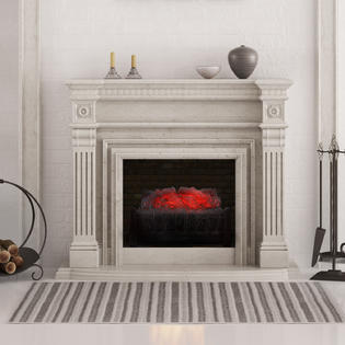 Ainfox HA-HT005 Small Electric Fireplace Heater Embedded Stove Heater Space  Heater With Remote Control Realistic Flame Effect 1500W Black