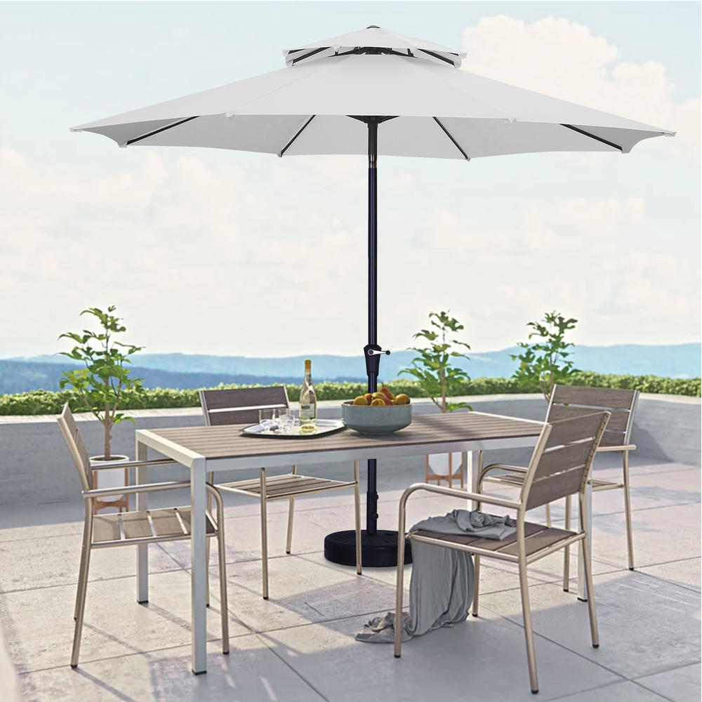Ainfox 11ft 2 Tier Patio Umbrella with Crank Without Base