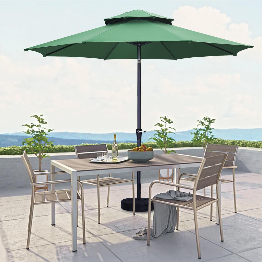 Ainfox 11ft 2 Tier Patio Umbrella with Crank Without Base