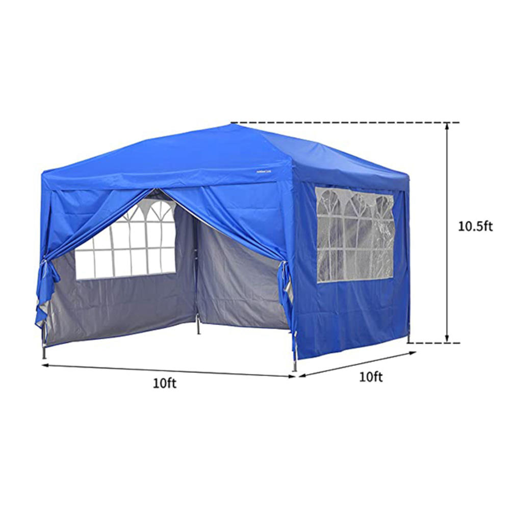 Ainfox 10x10 Ft Outdoor Pop Up Canopy Tent Instant Shelter Pop-Up Tent with 4 Removable Side and Carrying Bag