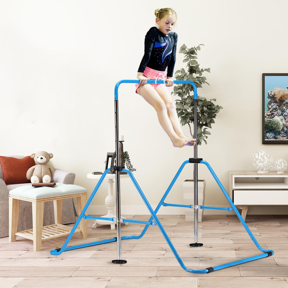 Anifox Gymnastic Bars for Kids with Adjustable Height Junior Folding Training Bars for Children Expandable Horizontal Bar for Home