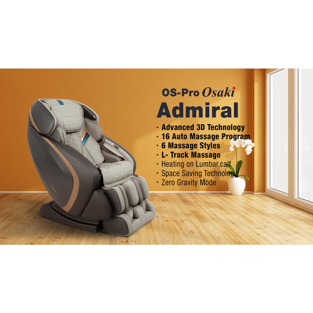 Osaki 3D Pro Admiral Zero Gravity Massage Chair - Taupe